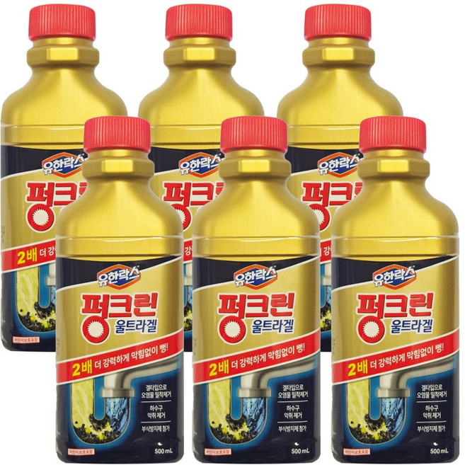 펑크린 울트라겔 배수구 세정제, 6개, 500ml