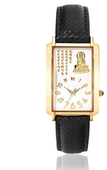 몽크로스 남녀공용 광명진언 불교 가죽시계 B175