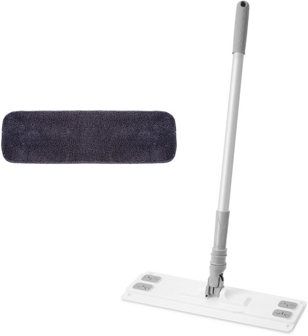 에이클린 세 가지 사이즈 소형(25cm) 중형(40cm) 대형(60cm) 두 가지색상(그레이 코랄핑크)청소밀대걸레+회색루프패드, 1세트