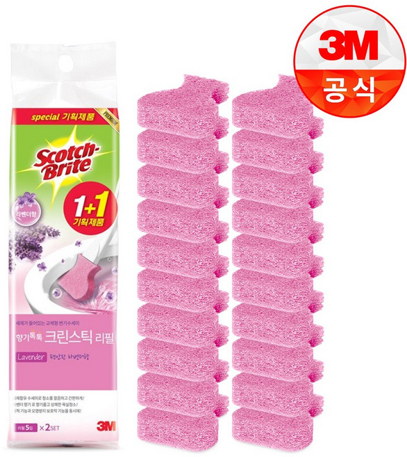 3M [3M]크린스틱 뉴향기톡톡 변기청소 리필5입, 20개, 라벤더