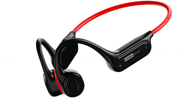 레노버 골전도 이어폰 운동용 저지연 러닝 헬스 S101, a, 흑적색