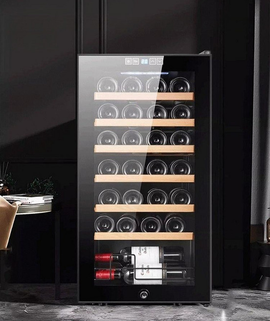 가로형 냉장고 미니 술장고 위스키 음료수 주류 쿨러 장식장 바 홈바 와인 셀러 소형, 18병 프리미엄 컴프레서