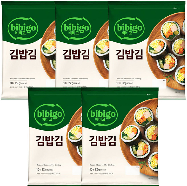비비고 CJ제일제당 명가 비비고 김밥김 22g x5개, 5개