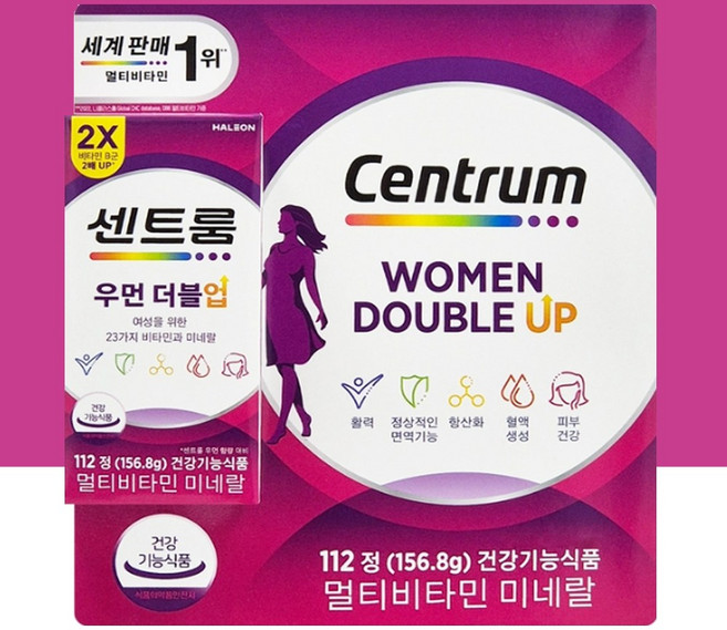 코스트코 센트룸 포 우먼 더블 업 종합 멀티비타민 영양제, 1개, 112정