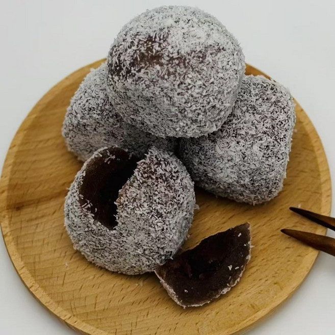 쫄깃굳지않는 찹쌀떡 흑미떡 선물떡 아침대용떡 60g 은은한 코코넛향, 20개