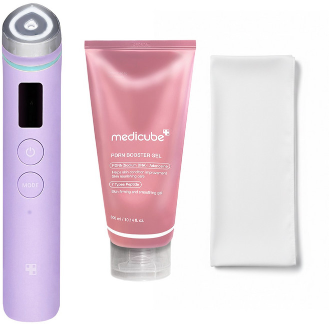 메디큐브 에이지알 부스터 프로 라벤더 컬러 연보라 퍼플 연보라 PDRN 초음파 젤 클리너 세트