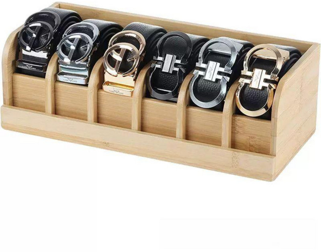 원목 벨트 수납 정리함 칸막이 매장 정리 넥타이 보관함, 1개, 35x15x11.5