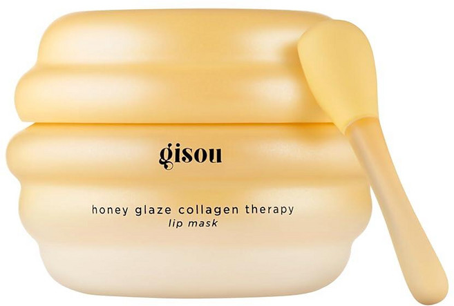 Gisou Honey Glaze 콜라겐 테라피 립 마스크 - Mirsalehi 꿀 활성 및 히알루론산이 함유된 강렬한 수분 공급 눈에 띄는 리페어 글레이즈드 샤인, Gisou Honey Glaze 콜라겐 테라피 립 마스