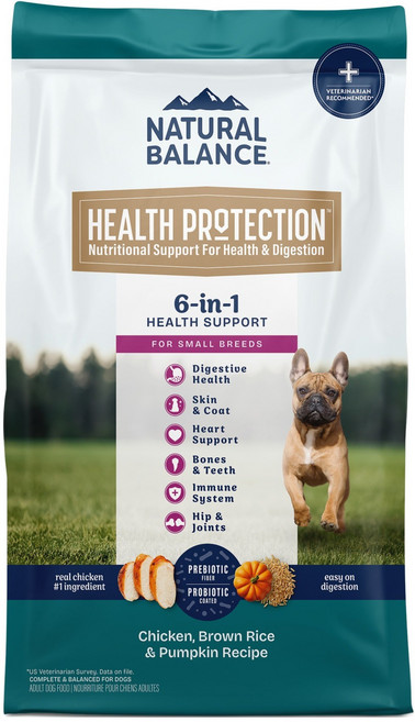 내추럴발란스 어덜트 강아지 헬스프로텍션 현미 앤 호박 레시피 사료 작은알, 닭, 5.44kg, 1개