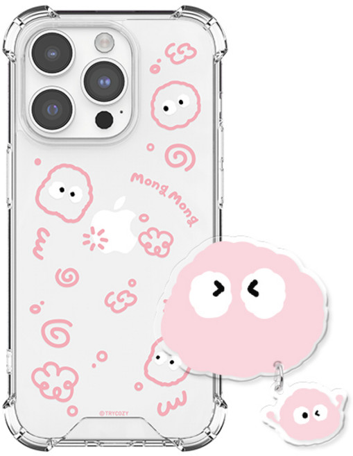 몽몽 두들 방탄 젤하드 갤럭시 아이폰 휴대폰 케이스+아크릴톡 세트