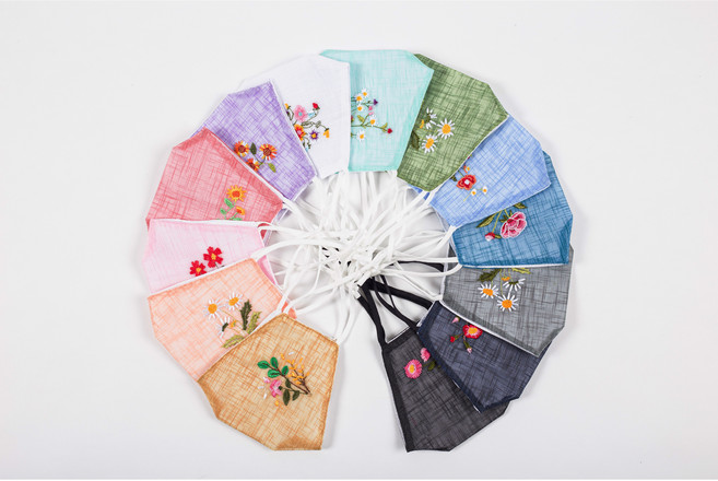 미도규방 고급 모시 면 빨아쓰는 숨쉬기편한 꽃자수 필터교체 여름 겨울 패션 웨딩 한복 혼주 결혼 마스크, 인디핑크, 모시꽃자수마스크, 1개, 1개입