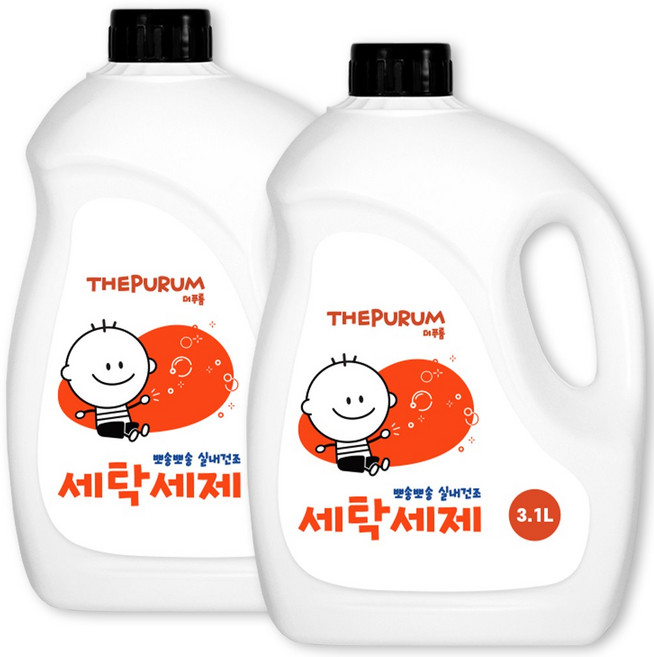 더푸룸 액체세제 비건 아토피인증 베이킹소다 세탁세제, 3.1L, 2개