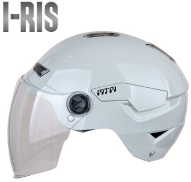 아이리스 오토바이 헬멧 통풍 820g 반모 하프페이스 스쿠터 바이크 여름 헬멧, (2) L - XXL, 쿨 그레이