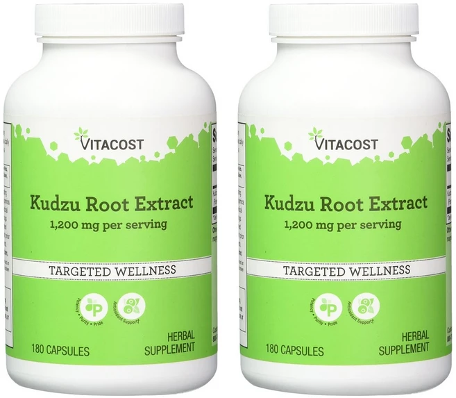 Vitacost Kudzu Root Extract 1200mg 미국 비타코스트 쿠주 루트 칡뿌리 추출 1200mg 180캡슐 2팩, 180정 - 쿠팡