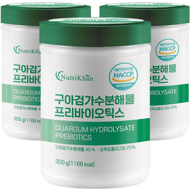 구아검가수분해물 프리바이오틱스 식이섬유 300g 30일분, 3개