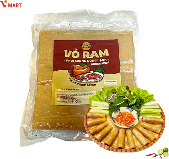 [루츠팜] 베트남 냉동 라이스페이퍼 300gX2개 월남쌈 월남쌈페이퍼 VO RAM vo ram 짜조피 춘권 짜조 반다넴, 300g, 2개