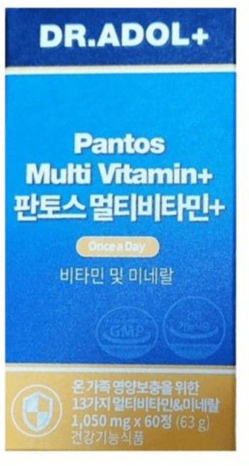 닥터아돌 판토스 크롬 멀티비타민 미네랄 1050mg X 60정 1개 607098