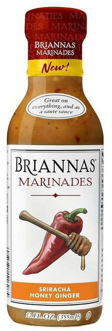 BRIANNAS - Roasted Garlic & Herb Marinade - Small Batch Gluten Free Vegan Marinade made with Pre, 스리라차 허니 진저, 1개, 355ml