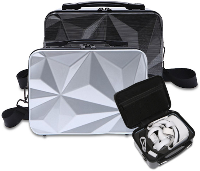 큐빅스토어 오큘러스 퀘스트2 크리스탈 캐리어 케이스, 블랙, 1개