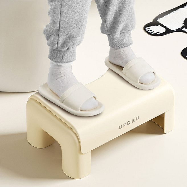 YF 편안한 배변자세 변기 발받침대 사무실 발 받침대 디딤대, 1개, 베이지