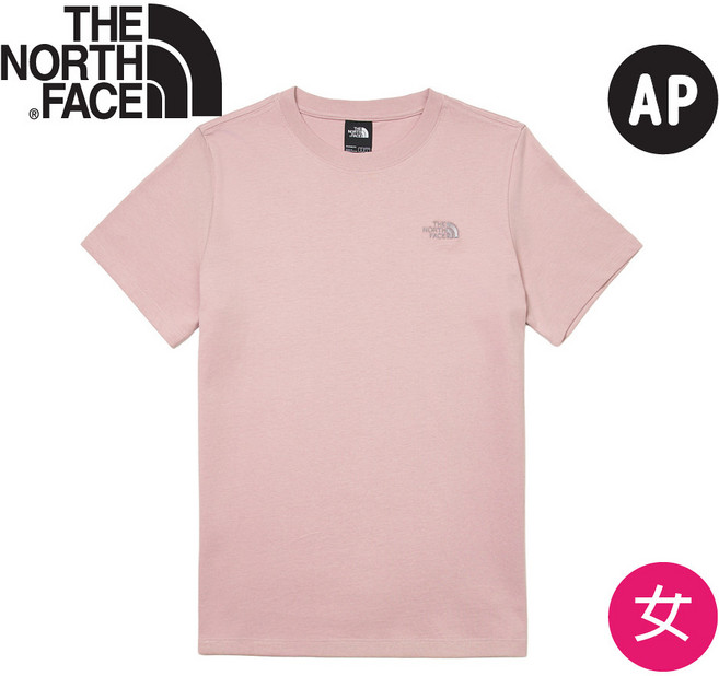 The North Face 女 刺繡小logo短袖棉T 金屬粉
