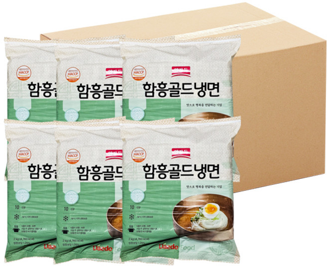 함흥골드냉면 2KG(10인분) 면사리, 6개, 2kg