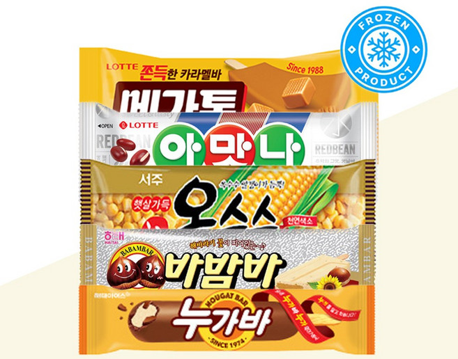 빙그레 아이스크림 혼합 30종 (바밤바5개+찰옥수수바5개+누가바5개+비비빅5개+메가톤5개+아맛나5개 총30개), 1세트, 80ml