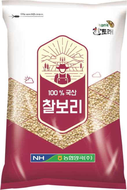 농협 [25년산 햇곡] 농협양곡 한토래 국산 찰보리쌀, 1개, 1kg