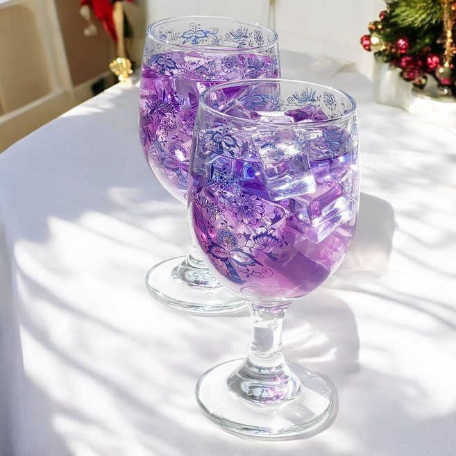 쯔비벨무스터 보타닉 호텔 고블렛잔 2P세트 칵테일 와인잔 맥주컵 주스컵 파티용품 선물용, 1세트