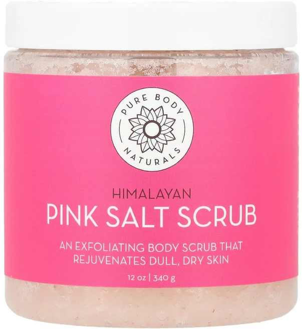 Pure Body Naturals 히말라얀 핑크 솔트 스크럽 340g(12oz) Naturals (퓨어 바디 내추럴스), Pure Body Naturals, 히말라얀 핑크 솔트 - 쿠팡