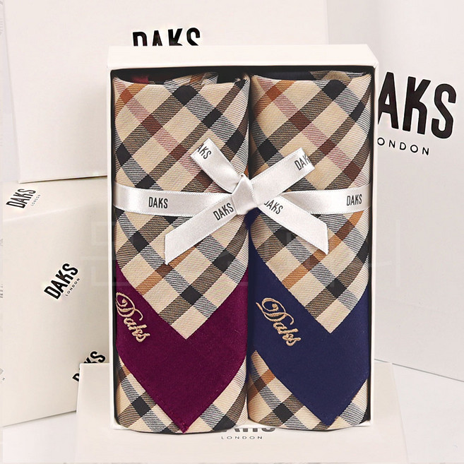 닥스 클래식 손수건 백화점 선물용 포장 퍼플/네이비 MSPN0001