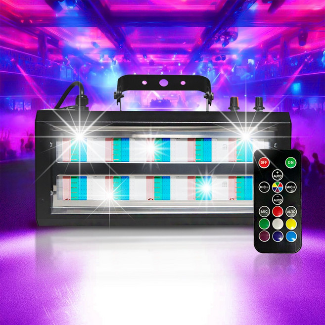 LED 샤인스트로브 200 특수조명 싸이키조명 클럽 스피닝 락볼링장 미러볼 무대조명, 블랙