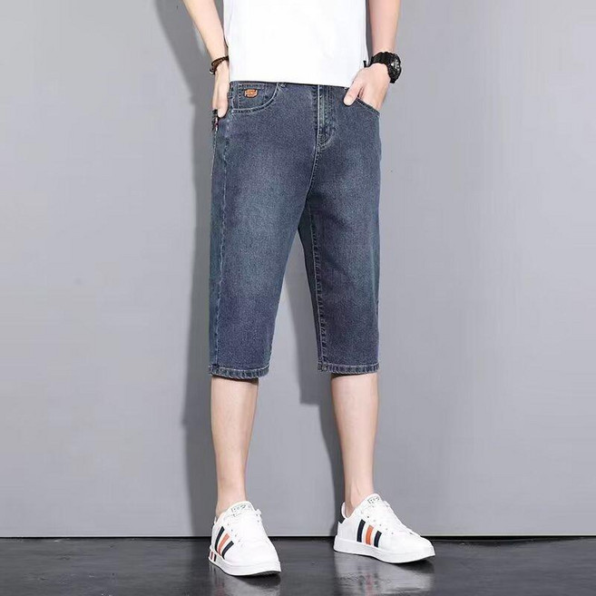 牛仔短褲 男款 七分褲 寬鬆直筒 夏季薄款 韓版潮流