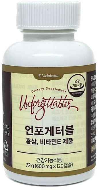 멜라루카 언포게터블 홍삼 비타민 E (120정) +새부리마스크 2매 증정, 120정, 1개 - 쿠팡