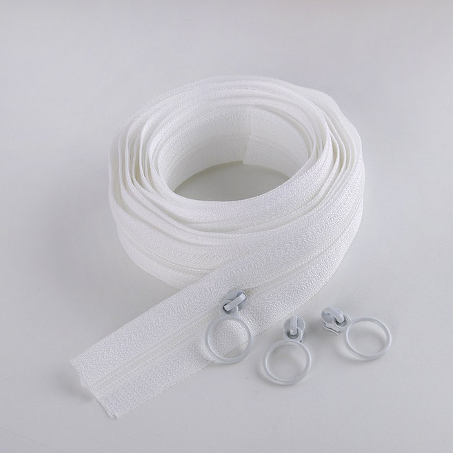 3호 링고리슬라이더(3p) 3호 (270cm)나일론 코일지퍼, 1개, 화이트