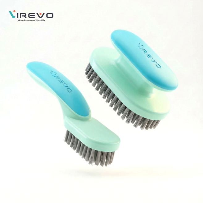 [바이레보] 신발 세탁솔 운동화솔 화장실 청소솔 브러쉬 2종 세트, 1세트, 선블루