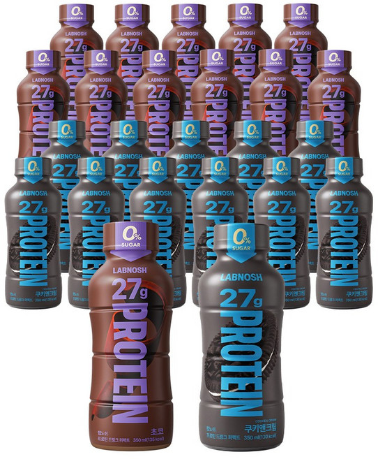 랩노쉬 프로틴 드링크 퍼펙트 쿠앤크 12개입 + 초코 12개입 (24개입), 24개, 350ml