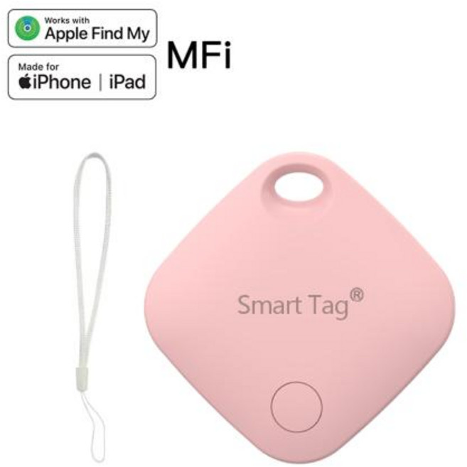 RSH 스마트 태그 에어 트랙 Find My 키 파인더 검색 트래커 GPS 위치 애완견 고양이 키체인과 호환, 1)핑크