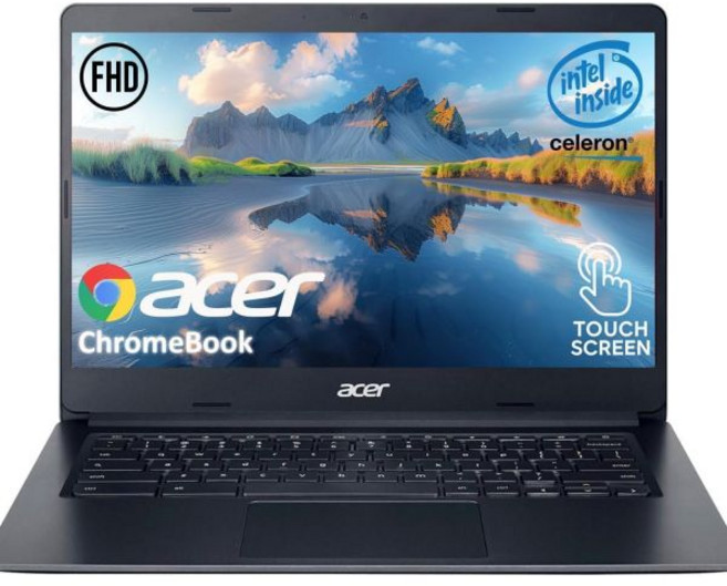 에이서 크롬북 플러스 514 14인치 FHD 터치스크린 노트북 인텔 8코어 i3-N305 8GB RAM 512GB SSD 크롬 OS 긴 배터리 수명 고급 비즈니스/, 14" Touch