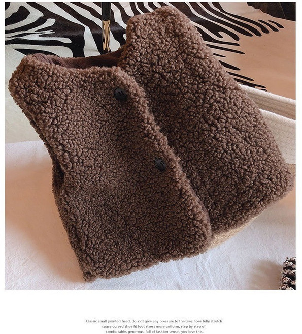 韓版兒童羊羔絨保暖背心 加絨加厚款 男童女童秋冬時尚馬甲