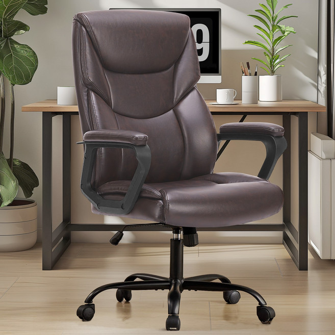 모아니스 가죽 중역의자 팔걸이 고정형, 브라운