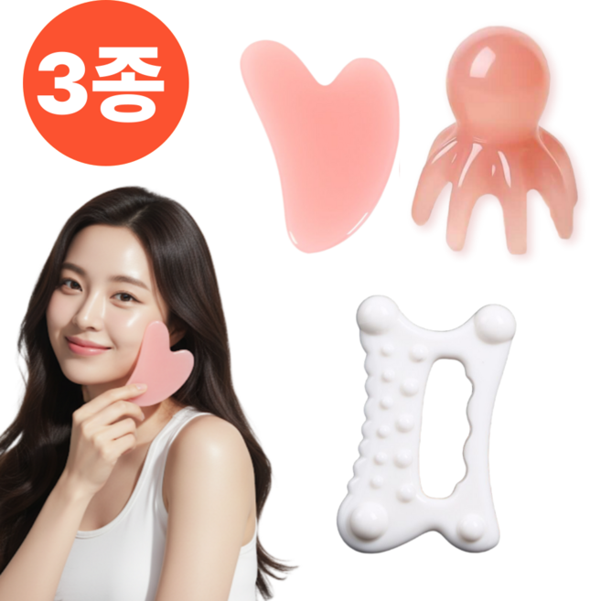 이나핏 괄사 얼굴 바디 두피 마사지기 3종세트, 1개