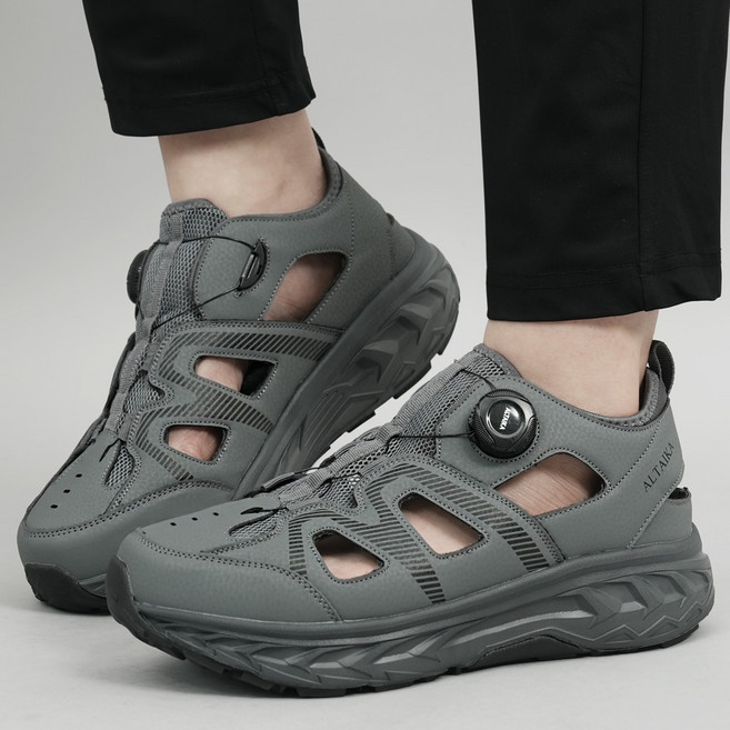 SSOOSS 남자 샌들 남성 다이얼 샌들 여름 운동화 키높이 트레킹 샌달 물놀이 신발 아쿠아슈즈 운전 신발 DS0T12A