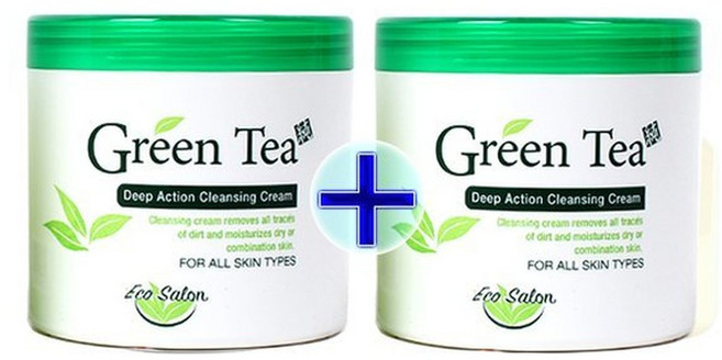 2개 오가니아 에코살롱 녹차 클렌징 크림450g, 450g