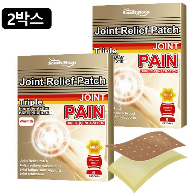 1+1 관절 완화 통기 케어 패치, 2박스, 6개입