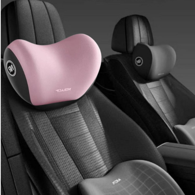 리빙투웰빙 차량용베개 메모리폼 목쿠션, 1개, 핑크