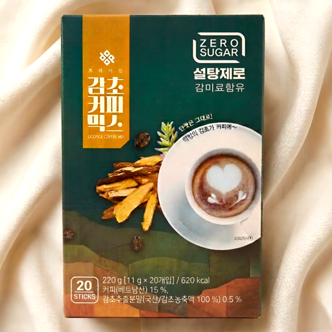 설탕제로 감초 커피믹스 무설탕 제로슈거 천연단맛 커피, 1개, 20개입, 11g