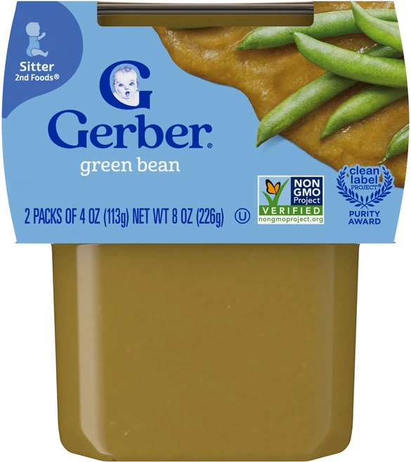 Gerber 유아용 식품 2nd Foods® 그린빈 2팩 각 113g(4oz) Gerber (거버), Gerber, 유아용 식품, 2nd Foods®, 그 - 쿠팡