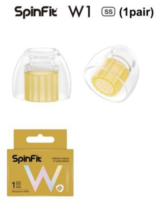SpinFit W1 실리콘 이어팁 이어팁 이어폰용 특허 받은 의료용 더블 W형 튜브 코어 직경 56mm 깍지, 5) W1SS 1pair