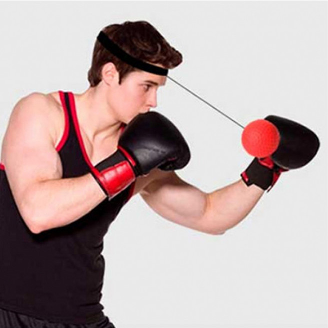 SANS 복싱 스피드볼 탭볼 권투 글러브 포함 세트 반사신경 훈련 홈트, 1개, 레드